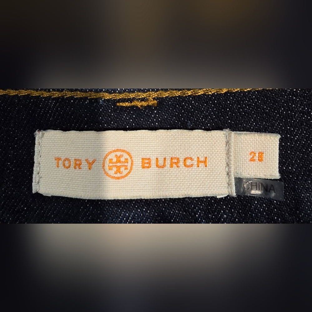 Tory Burch Button Fly Straight Leg Jeans Size 28 - Picture 7 of 9